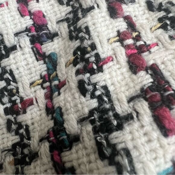 Leyden Tweed Mini Skirt With Fringe White and Black School Girl Academia Size L - Picture 4 of 15